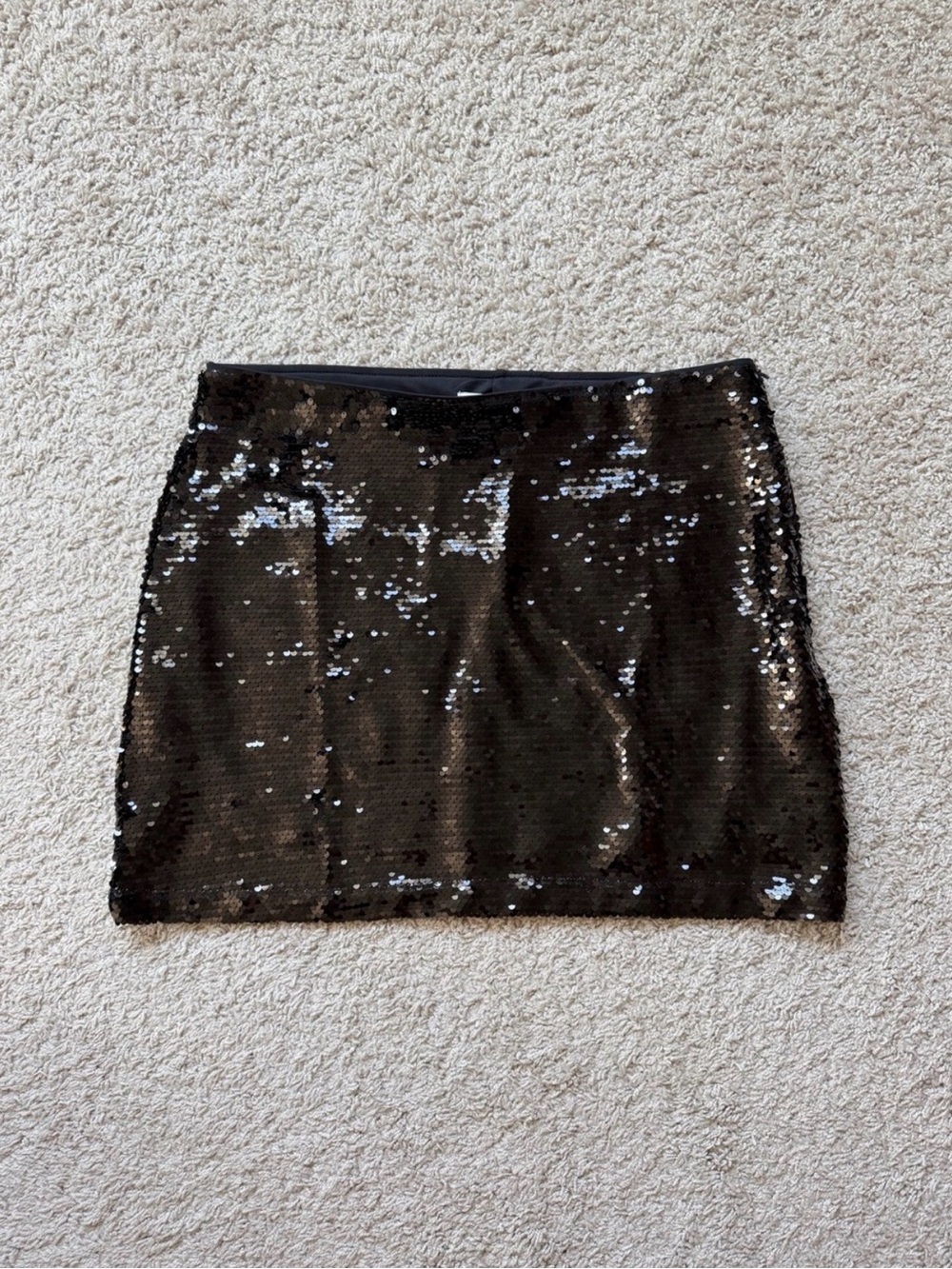 H&M Black Sequin Mini Skirt NWT Medium - Picture 4 of 6